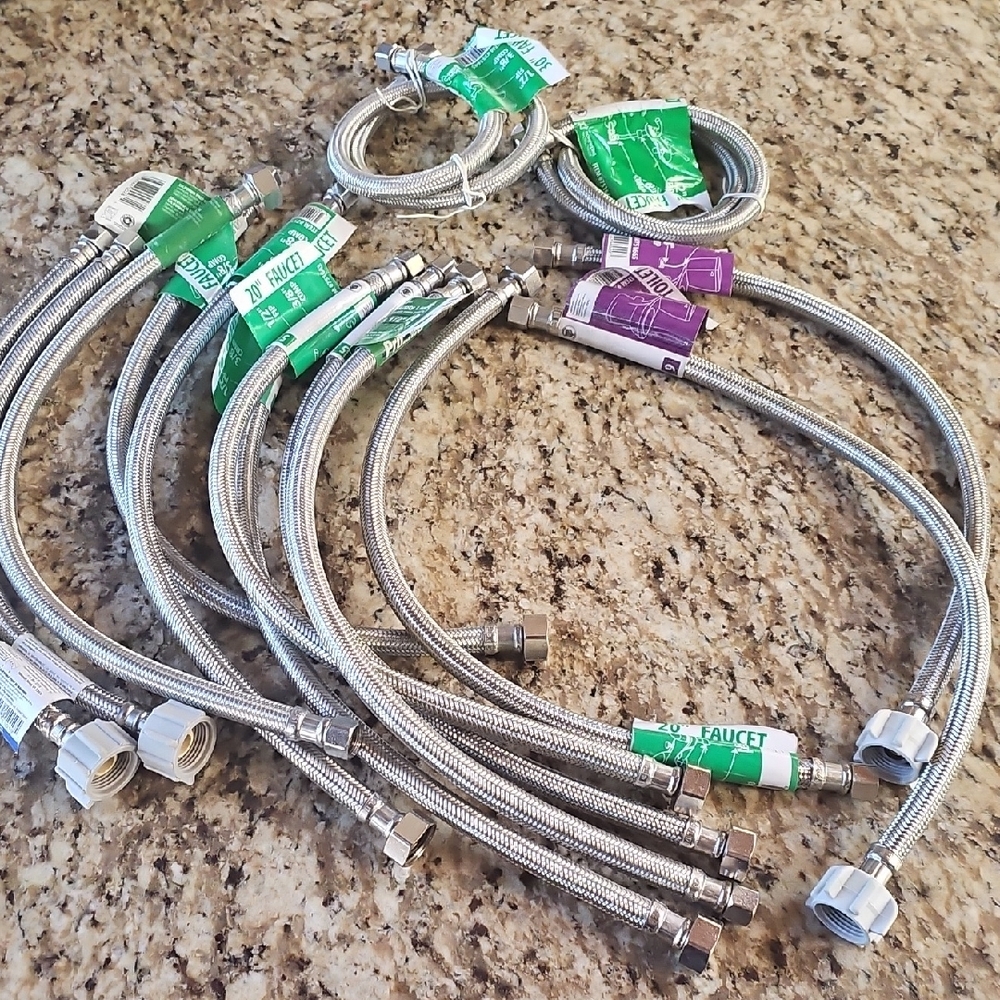 NEW 14 Assorted Faucet Supply Lines faucet toilet stainless steel  plumbing